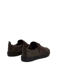 dunkelbraune Leder niedrige Sneakers von Giuseppe Zanotti