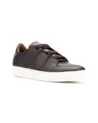 dunkelbraune Leder niedrige Sneakers von Ermenegildo Zegna XXX