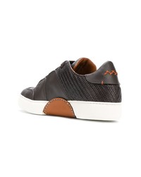 dunkelbraune Leder niedrige Sneakers von Ermenegildo Zegna XXX