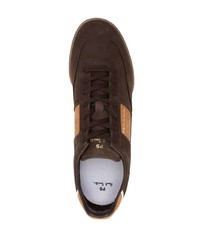 dunkelbraune Leder niedrige Sneakers von PS Paul Smith