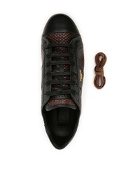 dunkelbraune Leder niedrige Sneakers von Bally