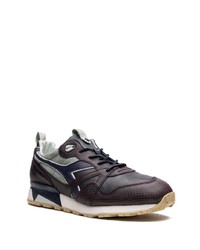 dunkelbraune Leder niedrige Sneakers von Diadora