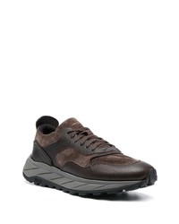 dunkelbraune Leder niedrige Sneakers von Henderson Baracco