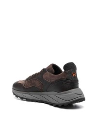 dunkelbraune Leder niedrige Sneakers von Henderson Baracco