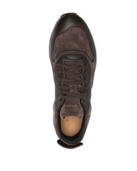 dunkelbraune Leder niedrige Sneakers von Henderson Baracco