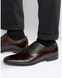 dunkelbraune Leder Oxford Schuhe von Aldo