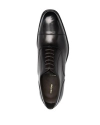 dunkelbraune Leder Oxford Schuhe von Tom Ford