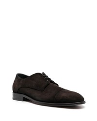 dunkelbraune Leder Oxford Schuhe von BOSS