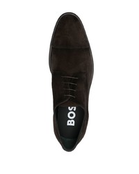 dunkelbraune Leder Oxford Schuhe von BOSS