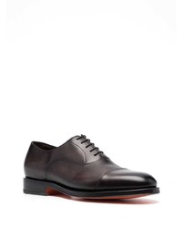 dunkelbraune Leder Oxford Schuhe von Santoni