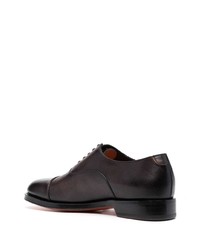 dunkelbraune Leder Oxford Schuhe von Santoni