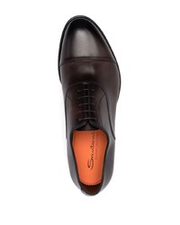 dunkelbraune Leder Oxford Schuhe von Santoni