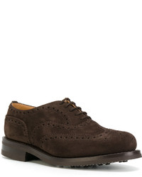 dunkelbraune Leder Oxford Schuhe von Church's