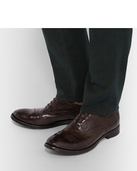 dunkelbraune Leder Oxford Schuhe von Officine Creative