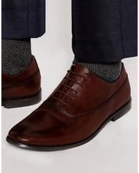 dunkelbraune Leder Oxford Schuhe von Asos
