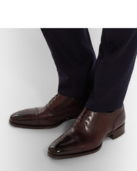 dunkelbraune Leder Oxford Schuhe von Tom Ford