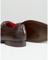 dunkelbraune Leder Oxford Schuhe von Base London