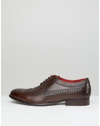 dunkelbraune Leder Oxford Schuhe von Base London