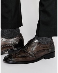 dunkelbraune Leder Oxford Schuhe von Base London
