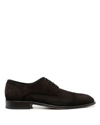 dunkelbraune Leder Oxford Schuhe von BOSS