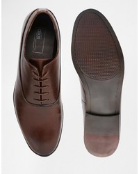 dunkelbraune Leder Oxford Schuhe von Asos