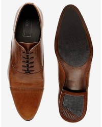 dunkelbraune Leder Oxford Schuhe von Asos