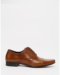 dunkelbraune Leder Oxford Schuhe von Asos