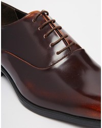 dunkelbraune Leder Oxford Schuhe von Asos