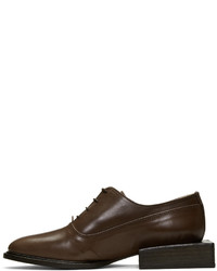 dunkelbraune Leder Oxford Schuhe von Jacquemus