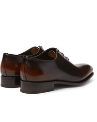 dunkelbraune Leder Oxford Schuhe von Santoni