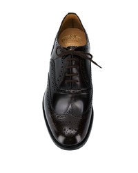 dunkelbraune Leder Oxford Schuhe von Church's