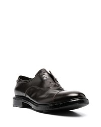 dunkelbraune Leder Oxford Schuhe von Premiata