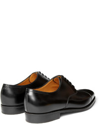 dunkelbraune Leder Oxford Schuhe von John Lobb