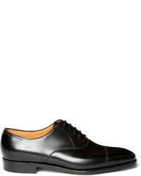 dunkelbraune Leder Oxford Schuhe von John Lobb