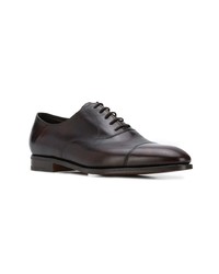 dunkelbraune Leder Oxford Schuhe von John Lobb