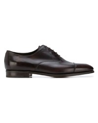 dunkelbraune Leder Oxford Schuhe von John Lobb