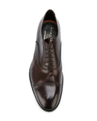 dunkelbraune Leder Oxford Schuhe von Henderson Baracco