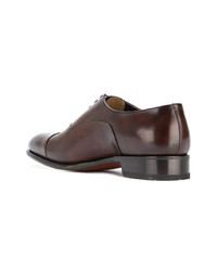 dunkelbraune Leder Oxford Schuhe von Santoni