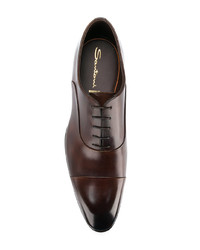 dunkelbraune Leder Oxford Schuhe von Santoni