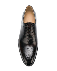 dunkelbraune Leder Oxford Schuhe von Kiton