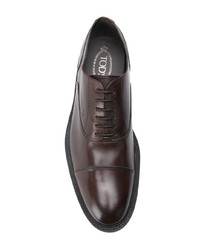 dunkelbraune Leder Oxford Schuhe von Tod's