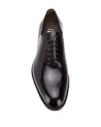 dunkelbraune Leder Oxford Schuhe von Salvatore Ferragamo