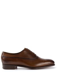 dunkelbraune Leder Oxford Schuhe von Edward Green