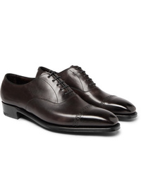 dunkelbraune Leder Oxford Schuhe von George Cleverley