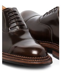 dunkelbraune Leder Oxford Schuhe von Grenson