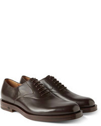 dunkelbraune Leder Oxford Schuhe von Gucci