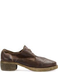 dunkelbraune Leder Oxford Schuhe von Guidi