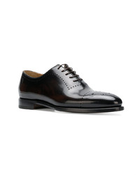 dunkelbraune Leder Oxford Schuhe von Kiton