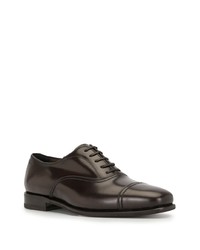 dunkelbraune Leder Oxford Schuhe von Salvatore Ferragamo