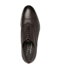 dunkelbraune Leder Oxford Schuhe von Henderson Baracco